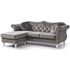 Divano Hollywood Velvet con Chaise Longue Reversibile