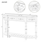 Tavolino curvo da ingresso con 4 cassetti e 1 ripiano