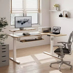 Scrivania angolare EUREKA ERGONOMIC 60x23 regolabile in altezza con set di accessori