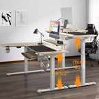 Scrivania angolare EUREKA ERGONOMIC 60x23 regolabile in altezza con set di accessori