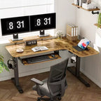Scrivania angolare EUREKA ERGONOMIC 60x23 regolabile in altezza con set di accessori