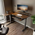 Scrivania angolare EUREKA ERGONOMIC 60x23 regolabile in altezza con set di accessori