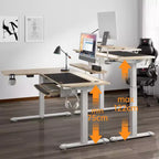 Scrivania angolare EUREKA ERGONOMIC 60x23 regolabile in altezza con set di accessori