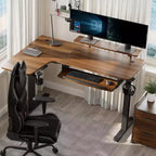 Scrivania angolare EUREKA ERGONOMIC 60x23 regolabile in altezza con set di accessori