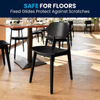Flash Furniture Verona Set di 2 Sedie da Pranzo Commerciali in Legno Massello con Schienale Curvo Ovale