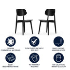 Flash Furniture Verona Set di 2 Sedie da Pranzo Commerciali in Legno Massello con Schienale Curvo Ovale