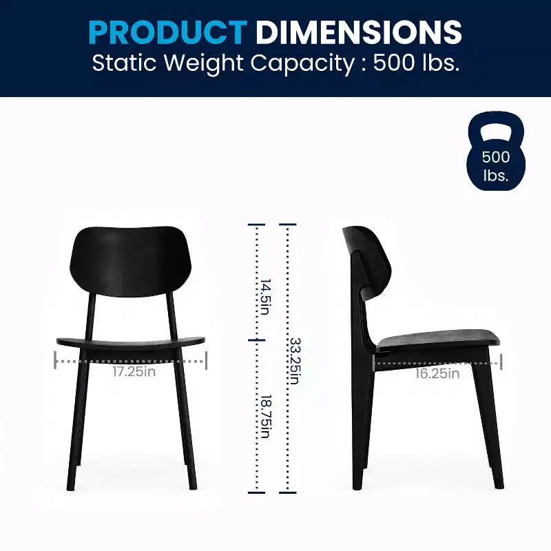 Flash Furniture Verona Set di 2 Sedie da Pranzo Commerciali in Legno Massello con Schienale Curvo Ovale