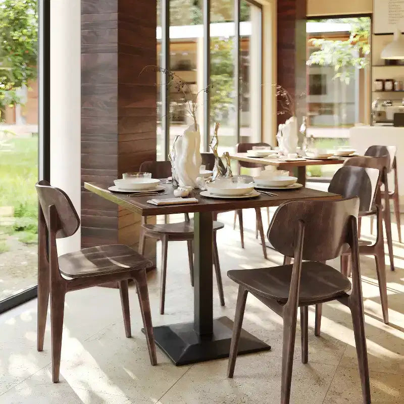 Flash Furniture Verona Set di 2 Sedie da Pranzo Commerciali in Legno Massello con Schienale Curvo Ovale