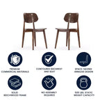 Flash Furniture Verona Set di 2 Sedie da Pranzo Commerciali in Legno Massello con Schienale Curvo Ovale