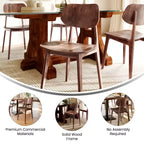 Flash Furniture Verona Set di 2 Sedie da Pranzo Commerciali in Legno Massello con Schienale Curvo Ovale