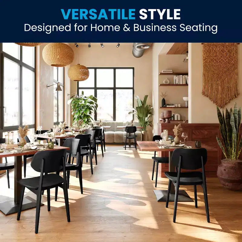 Flash Furniture Verona Set di 2 Sedie da Pranzo Commerciali in Legno Massello con Schienale Curvo Ovale
