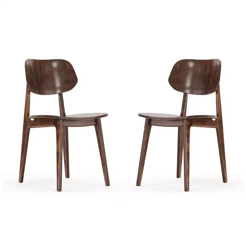 Flash Furniture Verona Set di 2 Sedie da Pranzo Commerciali in Legno Massello con Schienale Curvo Ovale