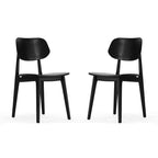 Flash Furniture Verona Set of 2 Commercial Grade Solid Wood Dining Chairs with Curved Oval Backrests