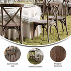 Flash Furniture HERCULES Confezione da 2 sedie con schienale a croce in resina effetto legno per interni/esterni uso commerciale