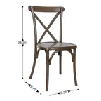 Flash Furniture HERCULES Confezione da 2 sedie con schienale a croce in resina effetto legno per interni/esterni uso commerciale
