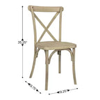 Flash Furniture HERCULES Confezione da 2 sedie con schienale a croce in resina effetto legno per interni/esterni uso commerciale