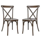 Flash Furniture HERCULES Confezione da 2 sedie con schienale a croce in resina effetto legno per interni/esterni uso commerciale