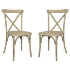 Flash Furniture HERCULES Confezione da 2 sedie con schienale a croce in resina effetto legno per interni/esterni uso commerciale