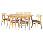 Set da pranzo 7 pezzi Baxton Studio Tarana in legno stile moderno di metà secolo