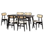 Set da pranzo 7 pezzi Baxton Studio Tarana in legno stile moderno di metà secolo