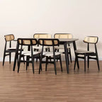 Set da pranzo 7 pezzi Baxton Studio Tarana in legno stile moderno di metà secolo