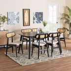 Baxton Studio Tarana Mid-Century Modern Wood 7-Piece Dining Set