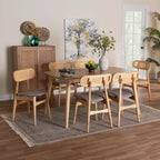 Set da pranzo 7 pezzi Baxton Studio Tarana in legno stile moderno di metà secolo