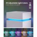VASAGLE Comodino con luci LED, Colori della Luce Regolabili, Tavolino da Notte, Tavolino Laterale con 3 Cassetti, 35 x 40 x 55 cm