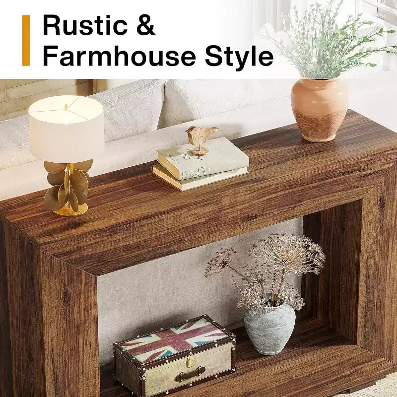 Tribesigns Tavolo consolle da ingresso stile rustico 47 pollici