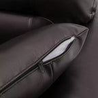 Set Divano a 6 Posti Divanetto Poltrona Salotto Ecopelle con Cuscini Cioccolato Nero-Morden Fort