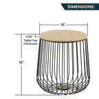 Tavolino Moderno Mid-Century LeisureMod Runswick - Tavolino d'Appoggio in Legno e Metallo con Vano Contenitore a Scomparsa e Vano Segreto