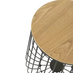 Tavolino Moderno Mid-Century LeisureMod Runswick - Tavolino d'Appoggio in Legno e Metallo con Vano Contenitore a Scomparsa e Vano Segreto