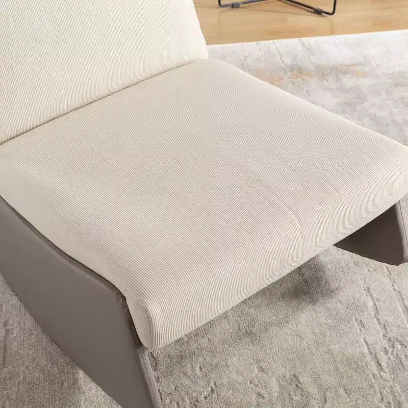 Poltrona a dondolo reclinabile moderna in velluto a coste da 24,8 W con poggiapiedi, sedia a dondolo imbottita morbida per cameretta, 4Q-ModernLuxe