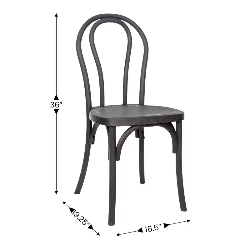 Set di 2 sedie Thonet di Emma and Oliver in resina effetto legno resistenti alle intemperie per uso interno/esterno