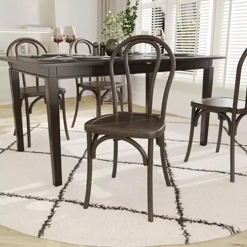 Set di 2 sedie Thonet di Emma and Oliver in resina effetto legno resistenti alle intemperie per uso interno/esterno