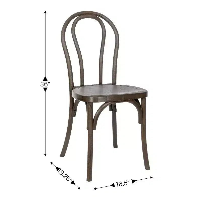 Set di 2 sedie Thonet di Emma and Oliver in resina effetto legno resistenti alle intemperie per uso interno/esterno