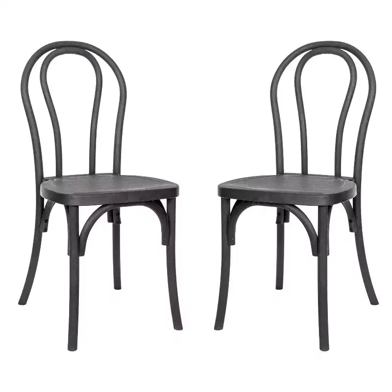 Set di 2 sedie Thonet di Emma and Oliver in resina effetto legno resistenti alle intemperie per uso interno/esterno