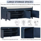 Panca Contenitore in Legno, Panca da Ingresso Imbottita con Cuscino Rimovibile, Scarpiera con Contenitore Nascosto per Ingresso, Camera da Letto, Soggiorno