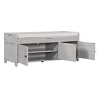 Panca Contenitore in Legno, Panca da Ingresso Imbottita con Cuscino Rimovibile, Scarpiera con Contenitore Nascosto per Ingresso, Camera da Letto, Soggiorno