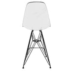 Sgabello da bar LeisureMod Cresco Mid-Century Modern in acrilico, altezza bancone, con base in acciaio nero, perfetto per cucina, sala da pranzo, bar o salotto