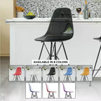 Sgabello da bar LeisureMod Cresco Mid-Century Modern in acrilico, altezza bancone, con base in acciaio nero, perfetto per cucina, sala da pranzo, bar o salotto
