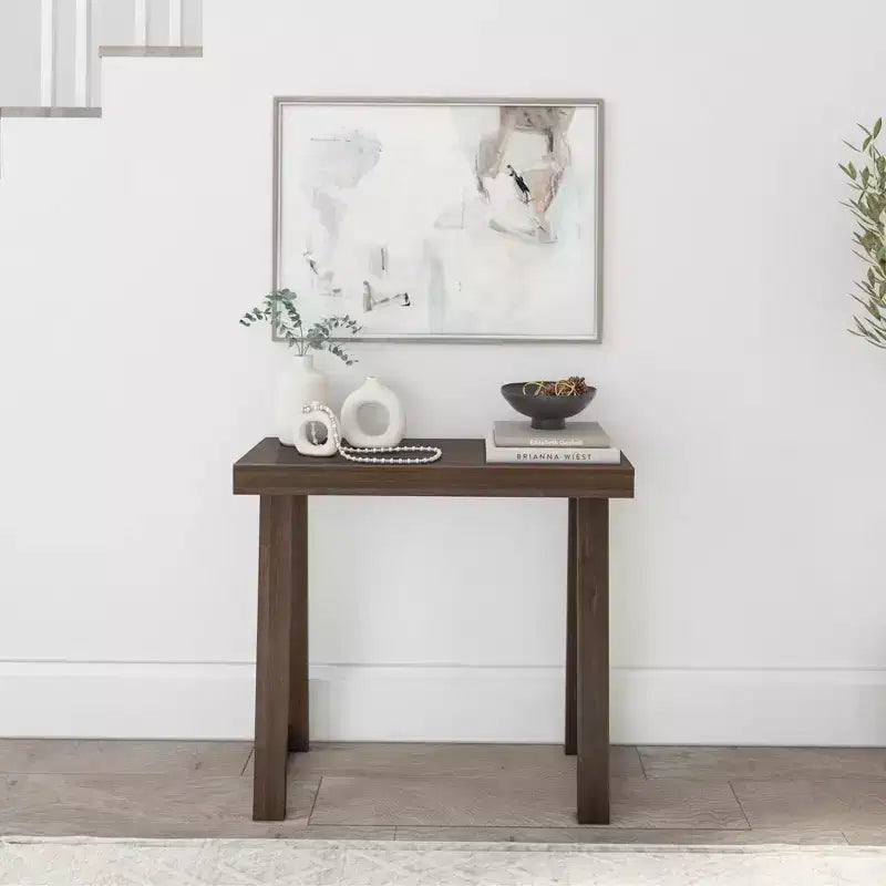 Plank+Beam 36 Console da Tavolo in Legno Massello, Tavolo da Divano Classico Stile Fattoria, Tavolo Stretto da Ingresso per Corridoio