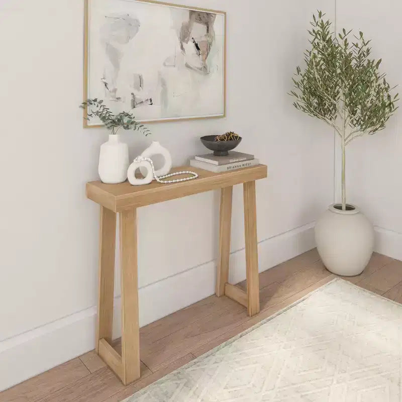 Plank+Beam 36 Console da Tavolo in Legno Massello, Tavolo da Divano Classico Stile Fattoria, Tavolo Stretto da Ingresso per Corridoio