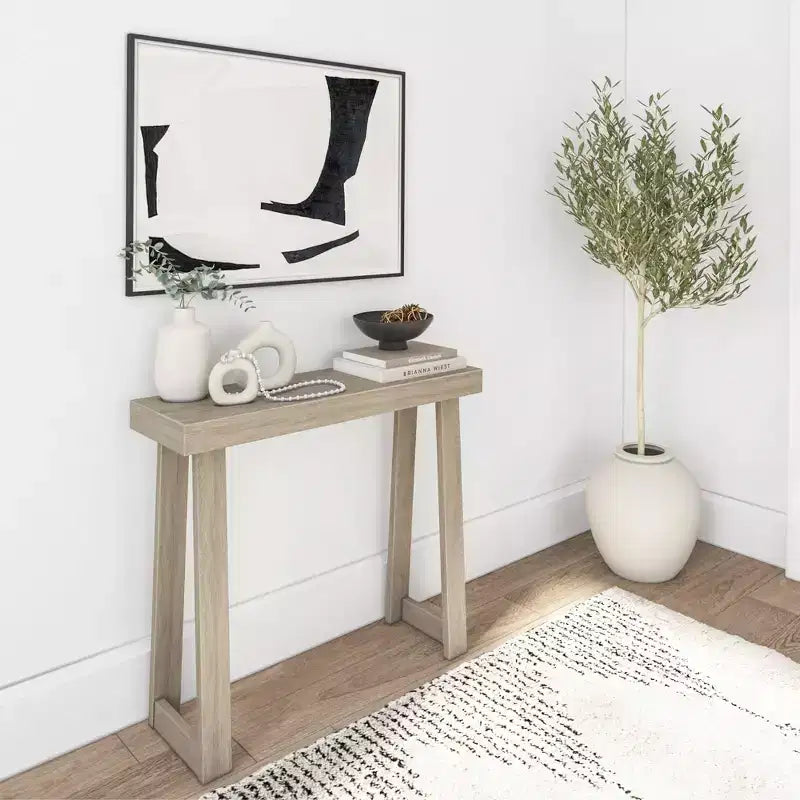 Plank+Beam 36 Console da Tavolo in Legno Massello, Tavolo da Divano Classico Stile Fattoria, Tavolo Stretto da Ingresso per Corridoio
