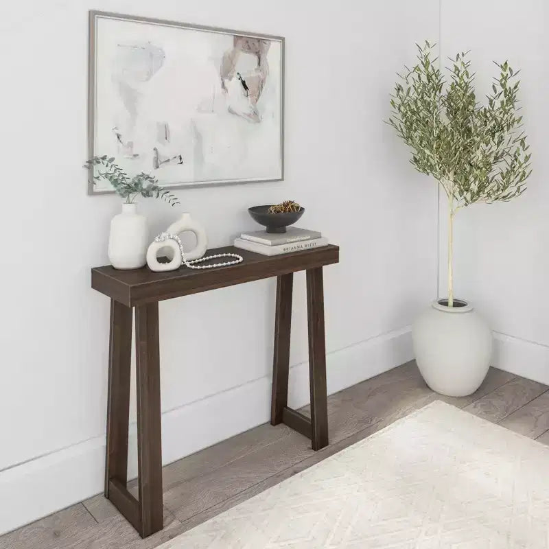 Plank+Beam 36 Console da Tavolo in Legno Massello, Tavolo da Divano Classico Stile Fattoria, Tavolo Stretto da Ingresso per Corridoio