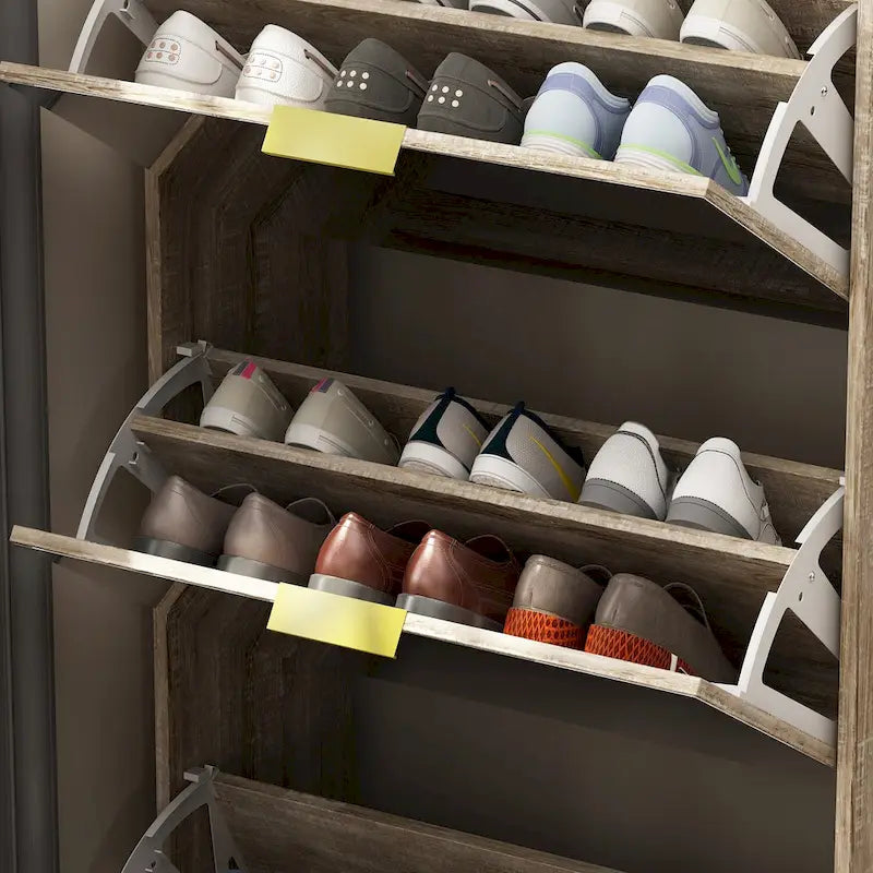Specchiera armadio per scarpe autoportante con organizzatori per scarpe