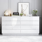 Comò lucido 63" con luce, con 8 cassetti e ampio piano d'appoggio