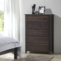 Comò a 5 cassetti in legno massiccio Grain Wood Furniture