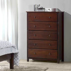 Comò a 5 cassetti in legno massiccio Grain Wood Furniture