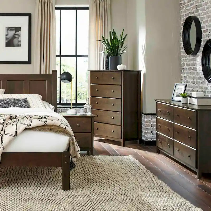 Comò a 5 cassetti in legno massiccio Grain Wood Furniture